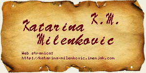 Katarina Milenković vizit kartica